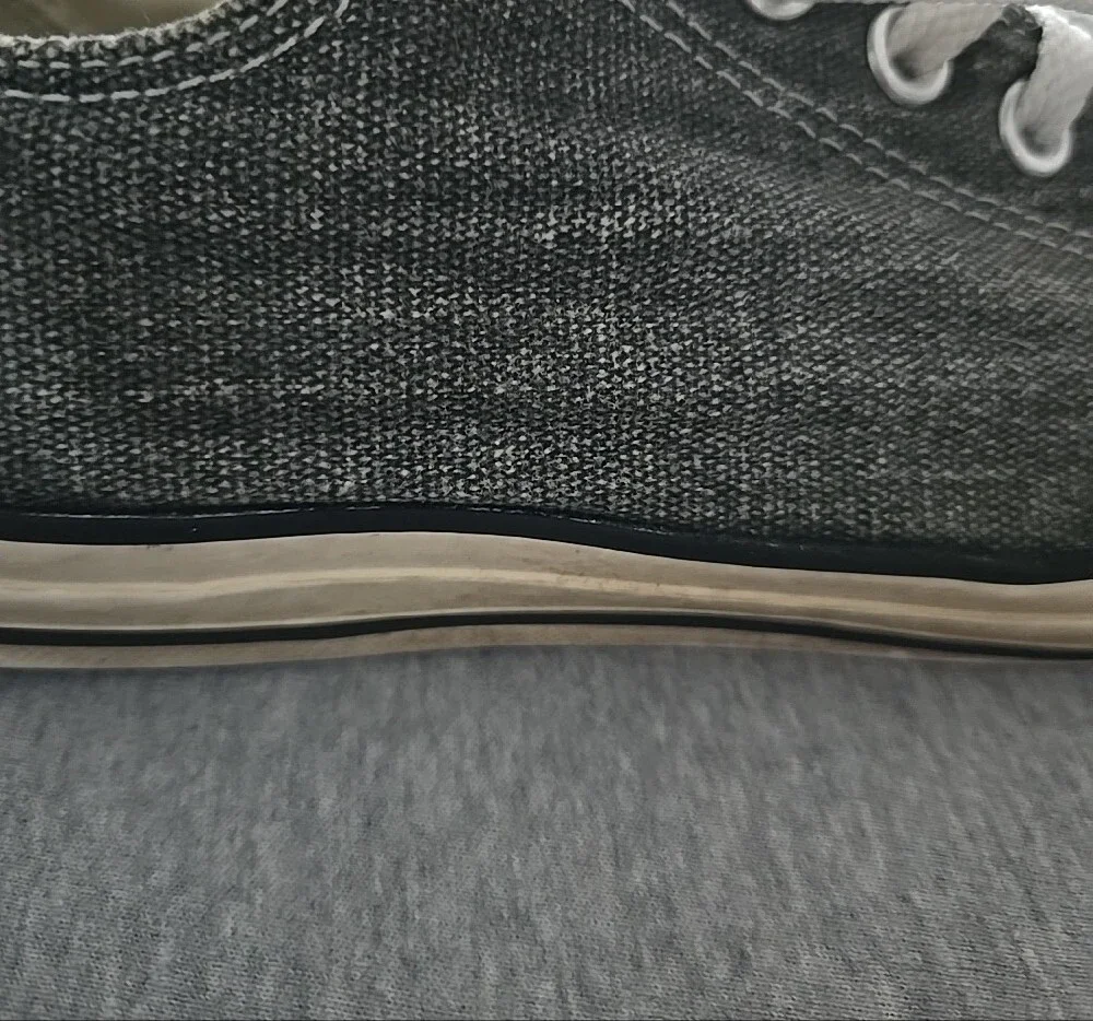 Converse Distressed Black & White Low-Top Canvas Sneakers